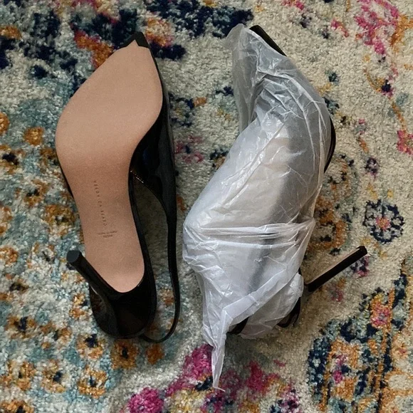 VERONICA BEARD Black Patent Leather Lisa Sling Back Pumps 10.5